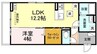 セラヴィ 1LDKの間取り