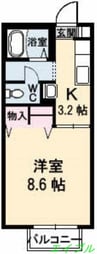杉乃子ハイム　 1Kの間取り