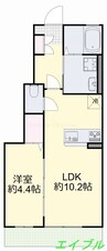 ハピネス 1LDKの間取り