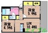パークタウン茶屋町　K 2LDKの間取り