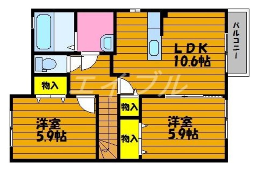 間取図 エルメゾン浦田B棟