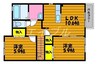 エルメゾン浦田B棟 2LDKの間取り