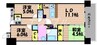 サーパス倉敷市役所前 3LDKの間取り