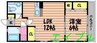 フィオーレＡ 1LDKの間取り