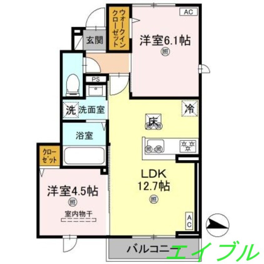 間取図 フォーゲルセレーノ　B棟