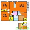 アムルーズ　A棟 2LDKの間取り