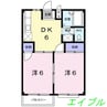 エルディムシャルマンＡ 2DKの間取り