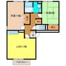 デビューＯｎｅＡ棟 2LDKの間取り