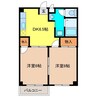 グリーンハイツ平塚 2DKの間取り