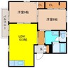 サンフラッツ　B棟 2LDKの間取り
