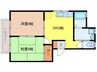 メゾンドみやきB 2DKの間取り