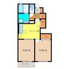 メゾンドアヴェニューＦ 2DKの間取り