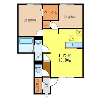 間取図 ウエストコート古賀Ａ棟