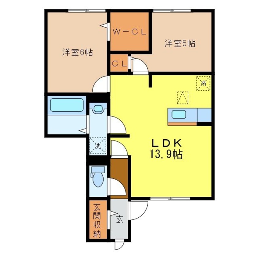 間取図 ウエストコート古賀Ａ棟