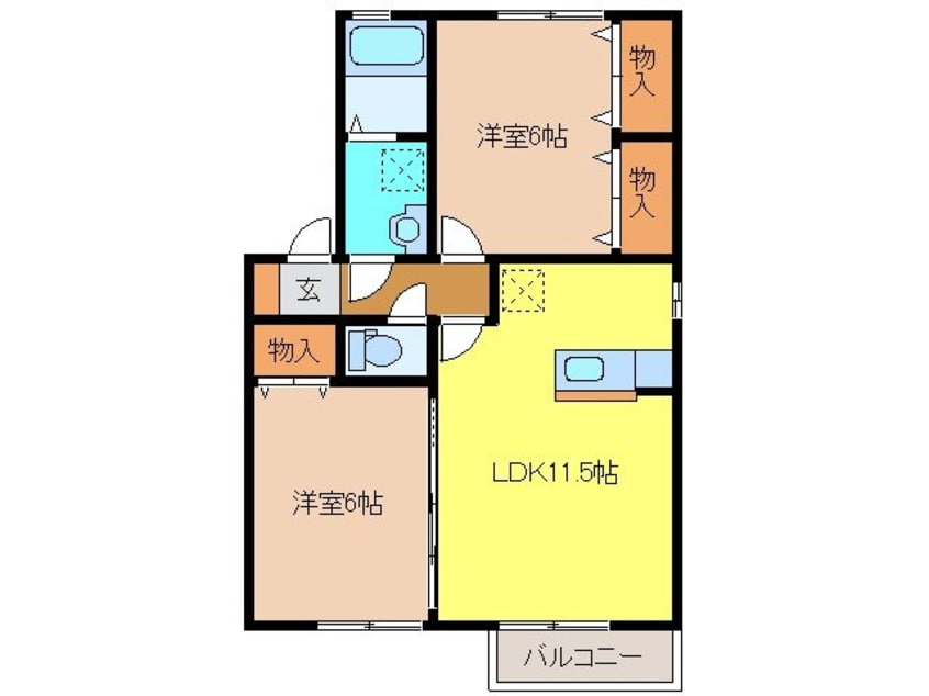 間取図 ヴェル・フォンセみやきC棟
