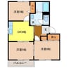 ラフォーンヴィラC棟 3DKの間取り