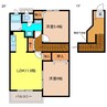 ラルジュ弐番館 2LDKの間取り