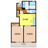 シーダーヒルズⅠ号館 2DKの間取り