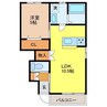 エスカレントみやきⅡ 1LDKの間取り