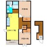 サンベールコガⅡＣ棟 2LDKの間取り