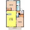 クレールフジⅠ 2LDKの間取り