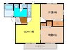ビューハイムB棟 2LDKの間取り