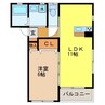 プレミアム弥生が丘 1LDKの間取り