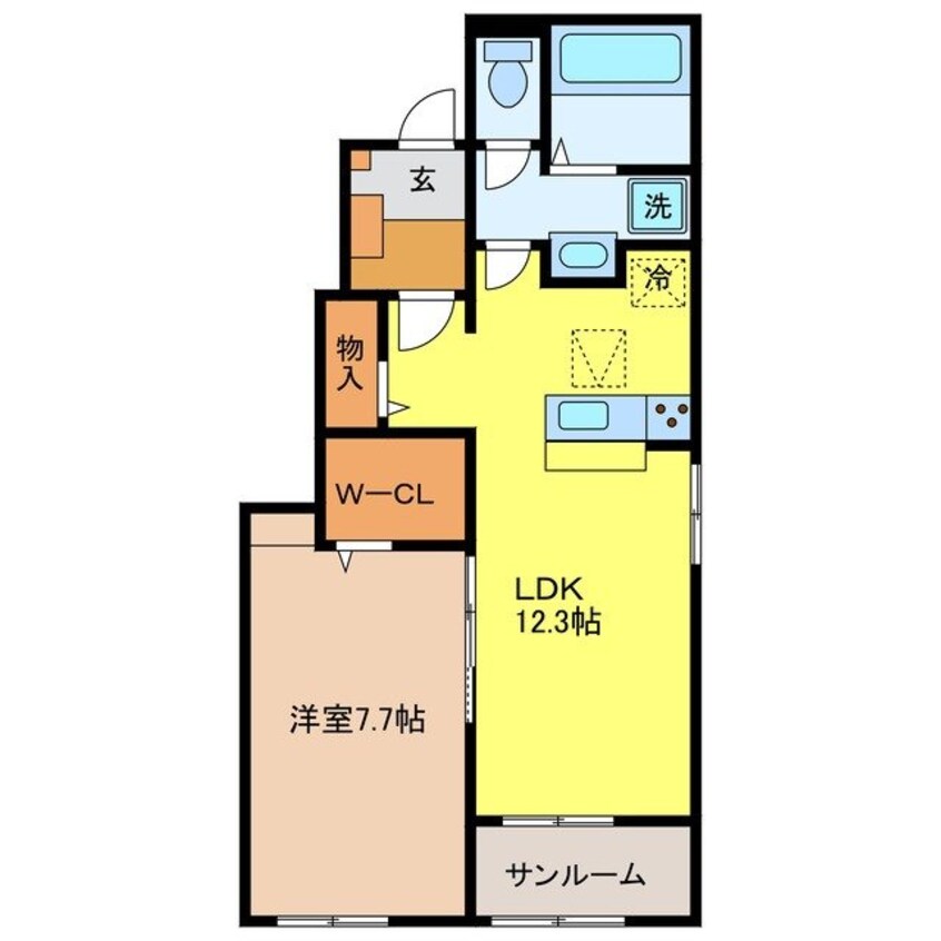 間取図 マカニ　レア　A
