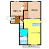 ガーデンヒル秋光Ａ 2LDKの間取り