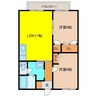 エスポアール上峰 A棟 2LDKの間取り