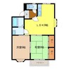 コーポ二ノ原 B棟 2DKの間取り