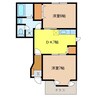 サンベールコガC 2DKの間取り