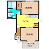 メゾンドアヴェニューB 2DKの間取り