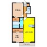 ロイヤルタウン上峰B 2LDKの間取り