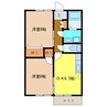 オークヒルズＡ 2DKの間取り