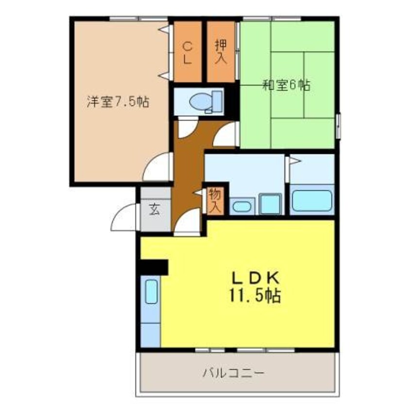 間取図 デビューＯｎｅＡ棟
