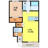 エスカレント上峰 A 1LDKの間取り