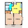 VillA35 2DKの間取り