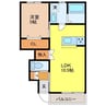 エスカレント上峰 B 1LDKの間取り