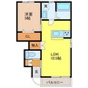 エスカレント上峰 B 1LDKの間取り