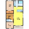 エスカレント上峰 B 1LDK+Sの間取り