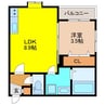 ドラゴンフィールド鳥栖 1LDKの間取り