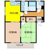 ハミングSUN　B棟 2DKの間取り