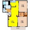 コンフォール川原田D棟 2LDKの間取り