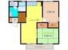 プレジール千塔 2LDKの間取り