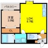 ドラゴンフィールド鳥栖 1LDKの間取り