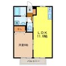 アビタシオン 1LDKの間取り