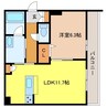 プラザ新鳥栖 1LDKの間取り