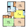 ラフォーンヴィラC棟 3DKの間取り