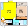 Riva鳥栖本町 1LDKの間取り